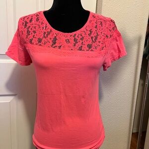 H&M Pink Fitted Embellished T-Shirt